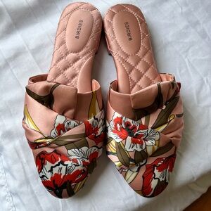 Birdies floral silk flats